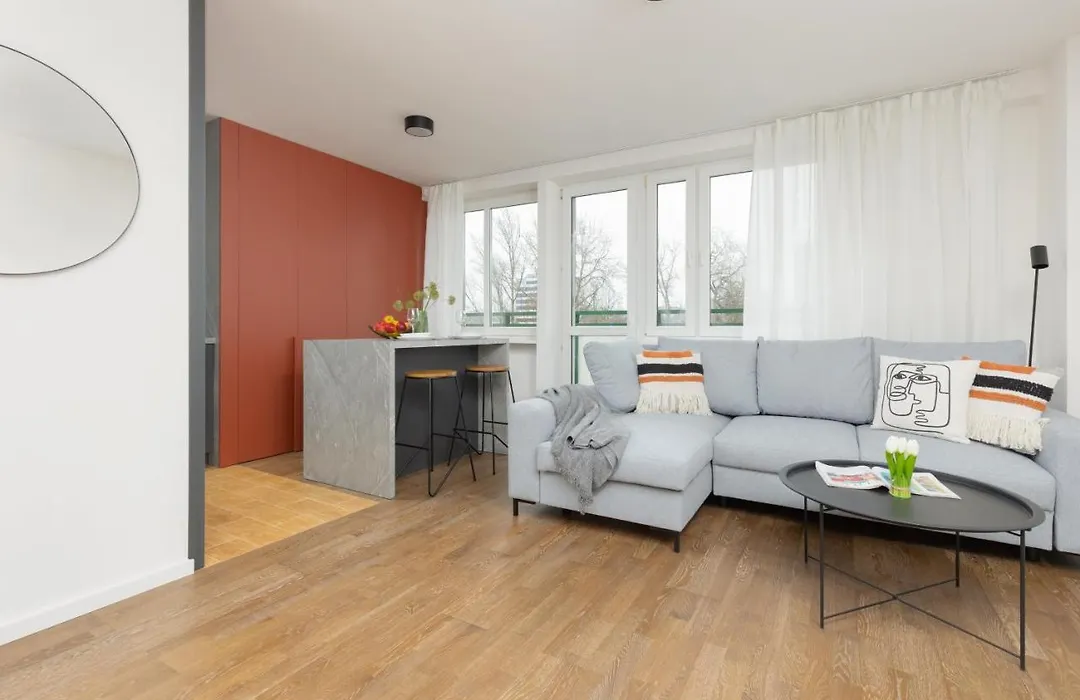 Modern Studio with Balcony Warsaw Mokotów by Noclegi Renters-1