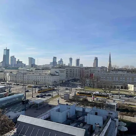 Warsaw Centrum Metro Ratusz Panoramic Apartment Balcony View by PolandBnB-2