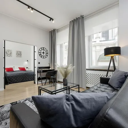 Exclusive Grey And Red Apartment In Warsaw Center By Noclegi Renters-2